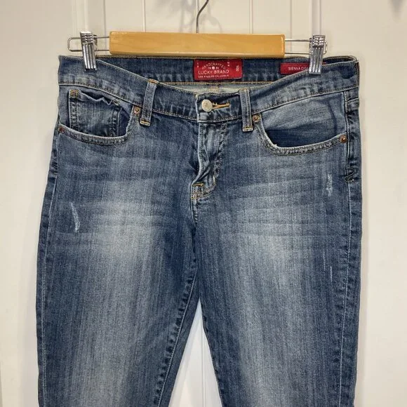 Lucky Brand Women’s 2/26 Sienna Cigarette Blue Jeans Stretch Denim Straight Leg - Picture 2 of 10